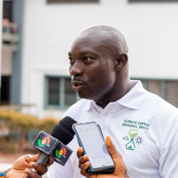 Dr. Samuel Ofori speaking to the media on climate change effects