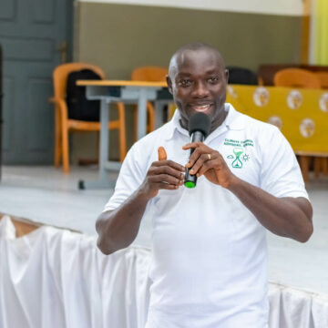 Dr. Samuel Ofori speaking on the need to plant more trees