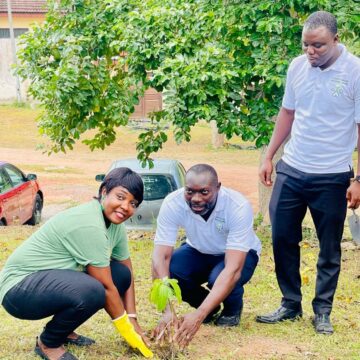 Dr. Samuel Ofori, together with the patron of the CCTU Green Club, planted a tree
