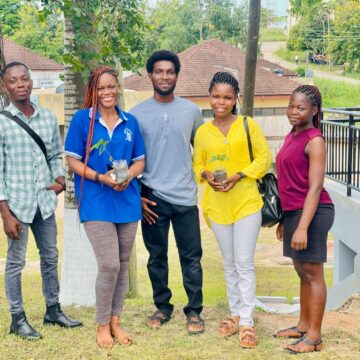 Some students of CCTU actively took part in the tree planting activity.